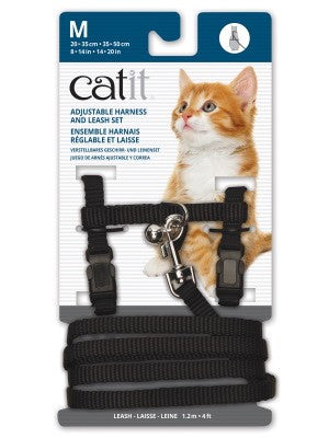 CAT IT HARNESS AND LEAD SET BLACK [SZ:MED]