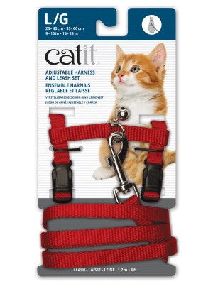 CAT IT HARNESS AND LEAD SET RED [SZ:LGE]