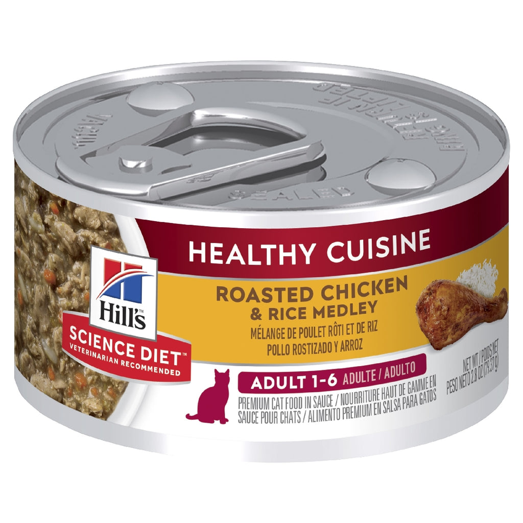 HILLS CAT CAN ADULT HEALTHY CUISINE CHICKEN AND RICE 79G