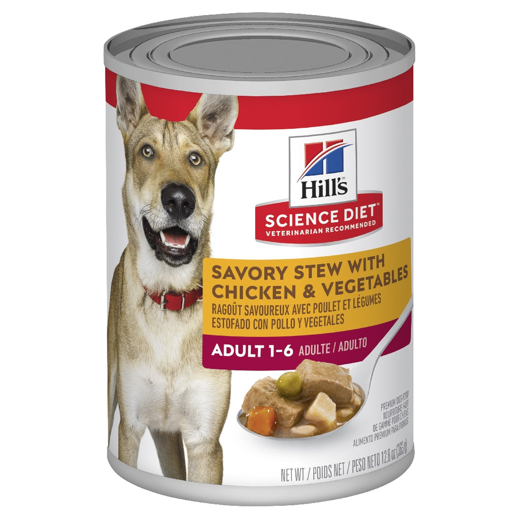 HILLS DOG CAN ADULT SAVORY STEW CHICKEN AND VEG 363G