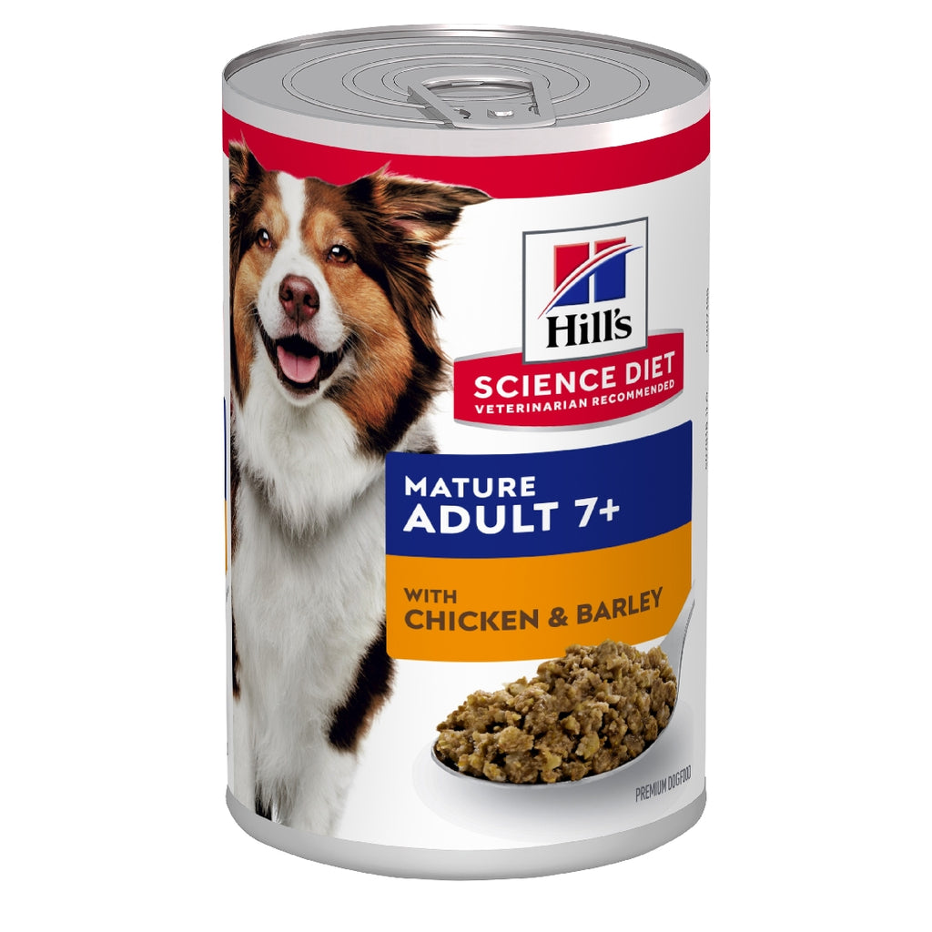 HILLS DOG CAN MATURE 7+ CHICKEN AND BARLEY 370G