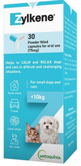 ZYLKENE CAPSULES FOR SMALL DOG AND CATS 75MG BLUE 30PK