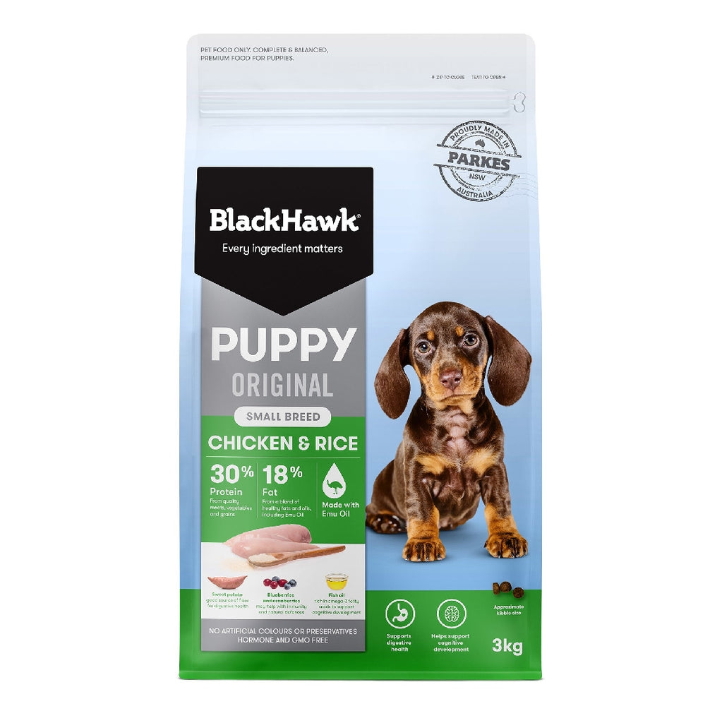 BLACK HAWK DOG PUPPY CHICKEN AND RICE SMALL BREED 3KG
