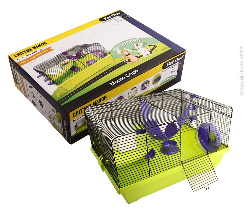 PET ONE CRITTER MANOR MOUSE WIRE CAGE 50X36.5X29CM