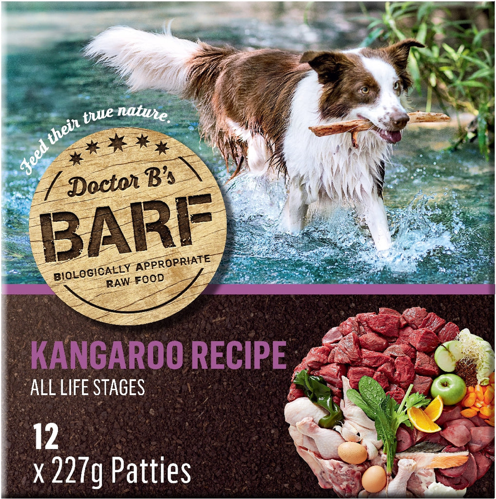 BARF DOG KANGAROO 2.72KG (12 X 227G PATTIES)