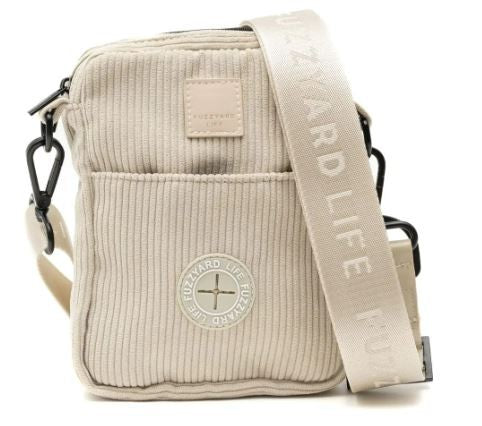FUZZYARD LIFE CORDUROY CROSS BODY BAG WITH POO BAG DISPENSER AND TREAT POUCH [CLR:Sandstone]