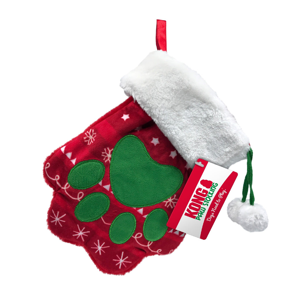 XMAS KONG DOG HOLIDAY STOCKING PAW LGE 2022