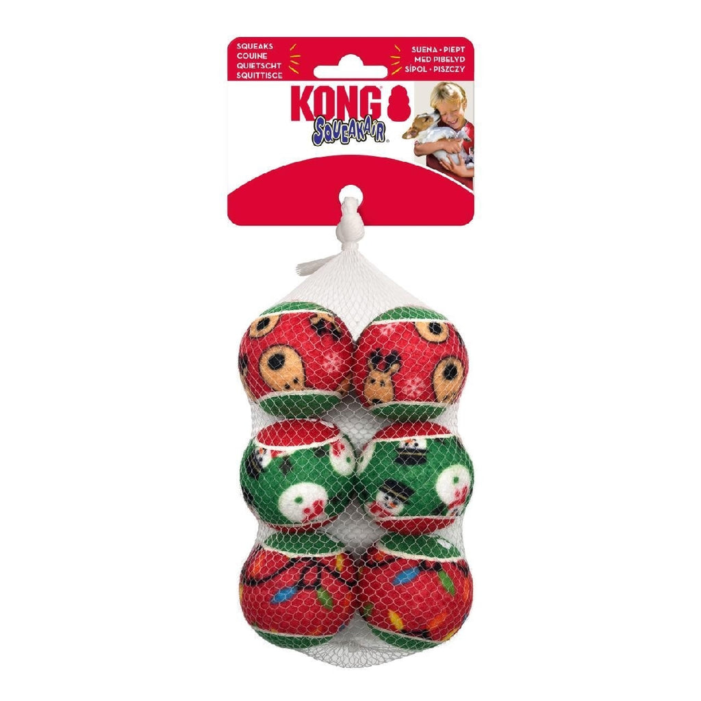 KONG XMAS HOLIDAY SQUEAKAIR® BALLS 6-PK 2024 [SZ:Small]