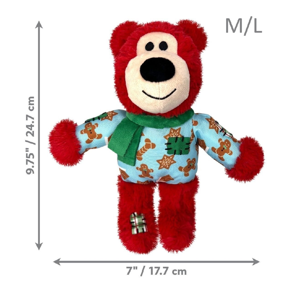 KONG XMAS HOLIDAY WILD KNOTS BEAR ASSORTED 2024 [SZ:SML/MED]