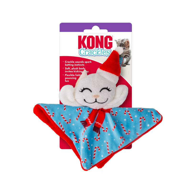 KONG XMAS HOLIDAY CRACKLES SANTA KITTY CAT TOY 2025