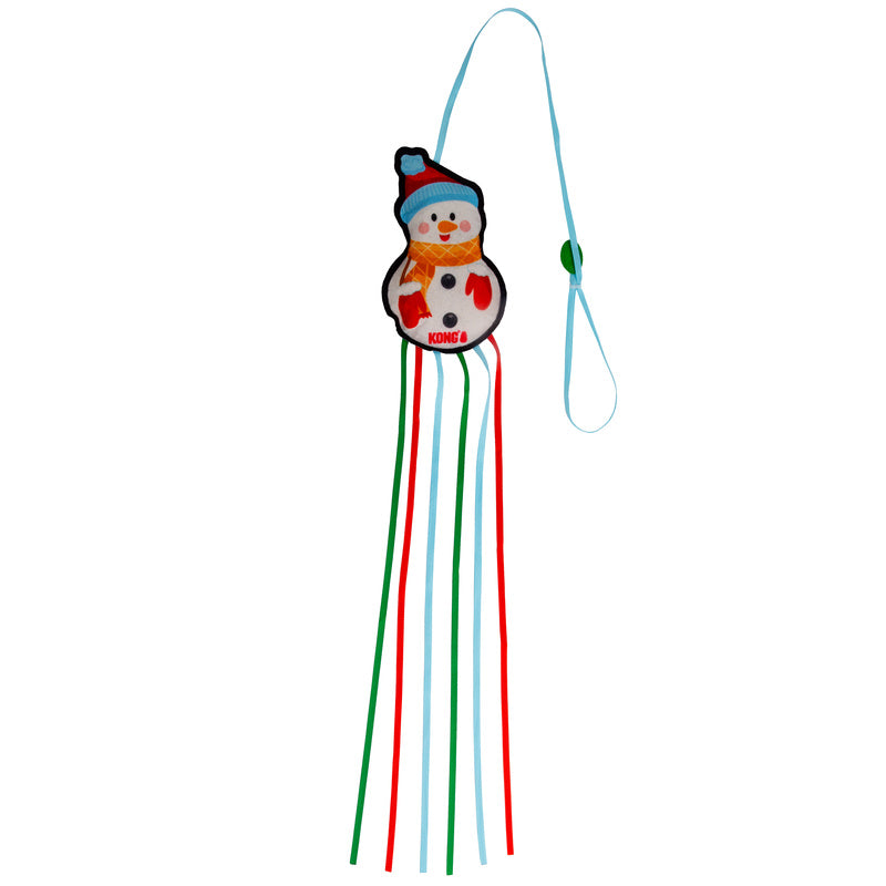 KONG XMAS HOLIDAY CAT TEASER WAND SNOWMAN 2025