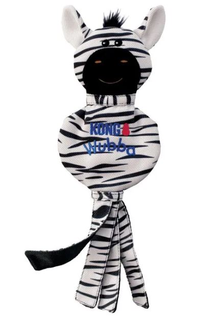 DOG TOY KONG WUBBA NO STUFF ZEBRA LGE