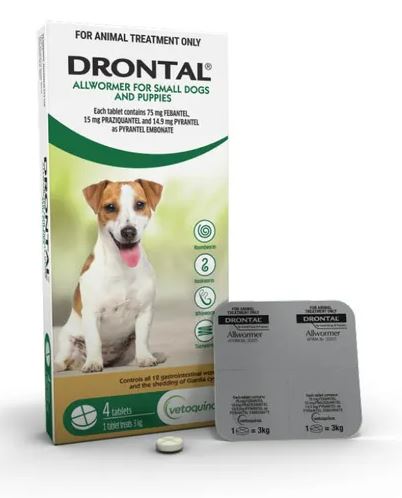 DRONTAL DOG 3KG SMALL 4PK