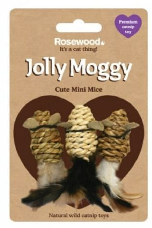 JOLLY MOGGY MINI MICE CAT TOY 3PK