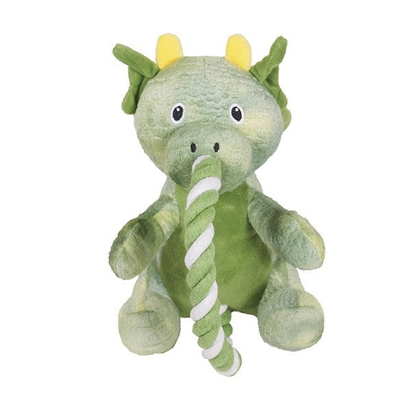 ROSEWOOD SUPER PLUSH TOUGH DOG TOY GREEN ROPE DRAGON