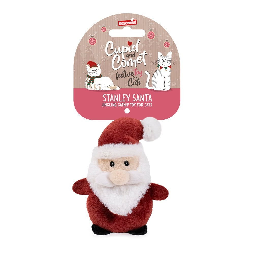 CUPID AND COMET XMAS FESTIVE STANLEY SANTA CAT TOY