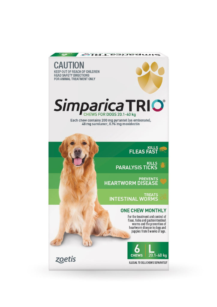 SIMPARICA TRIO 20.1-40KG (GREEN) [PKS:6]