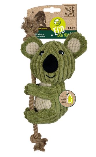 M PETS ECO DOG TOY CORDUROY KOALA WITH JUTE ROPE