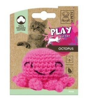 M-PETS 100% ORGANIC COTTON OCTOPUS CAT TOY [CLR:PINK]