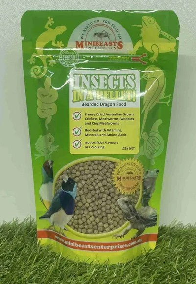 MINIBEASTS INSECTS IN A PELLET BEARDED DRAGON FOOD 125G