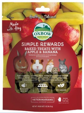 OXBOW SIMPLE REWARDS BAKED TREATS WITH APPLE AND BANANA 85G