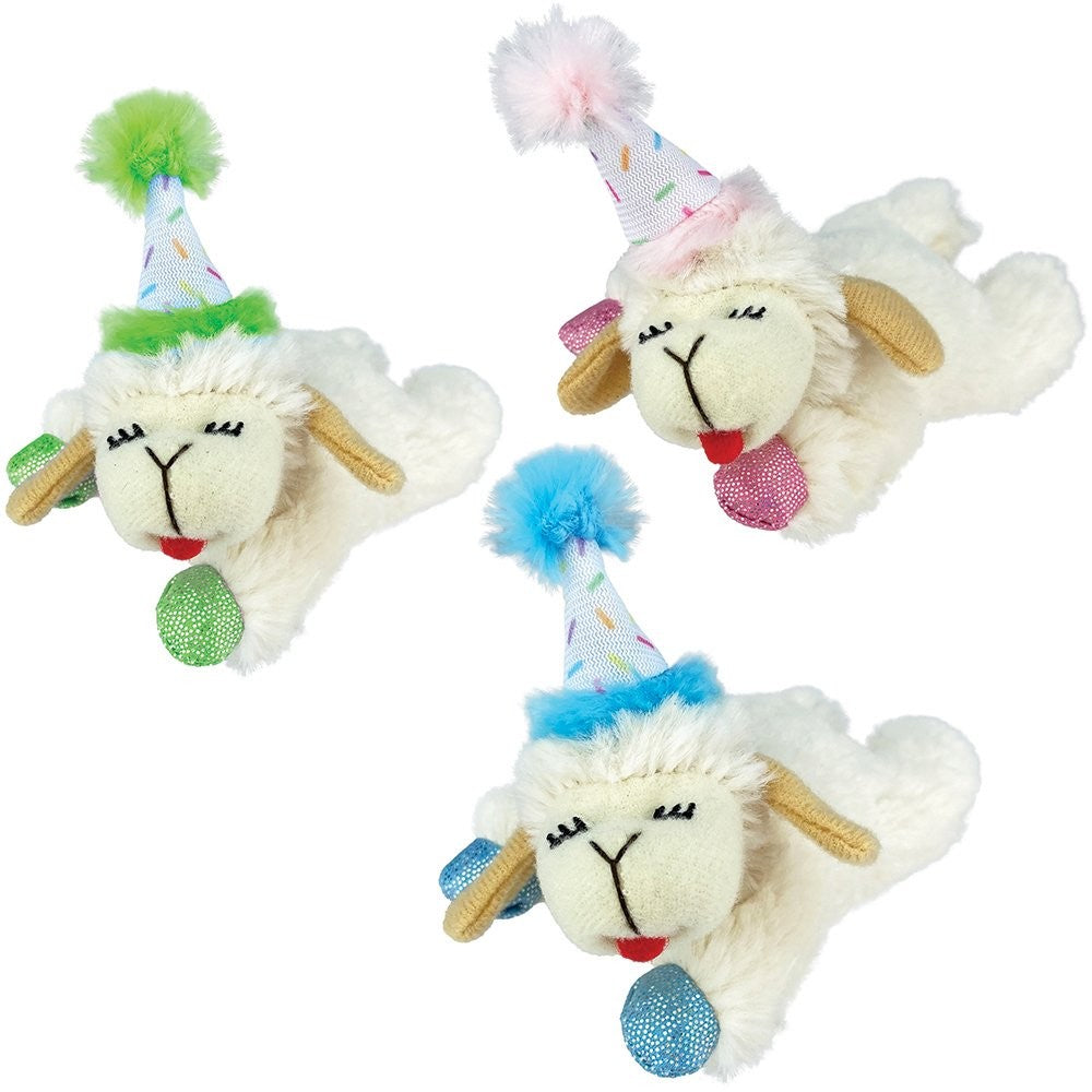 MULTIPET BIRTHDAY LAMB CHOP CAT TOY 10CM