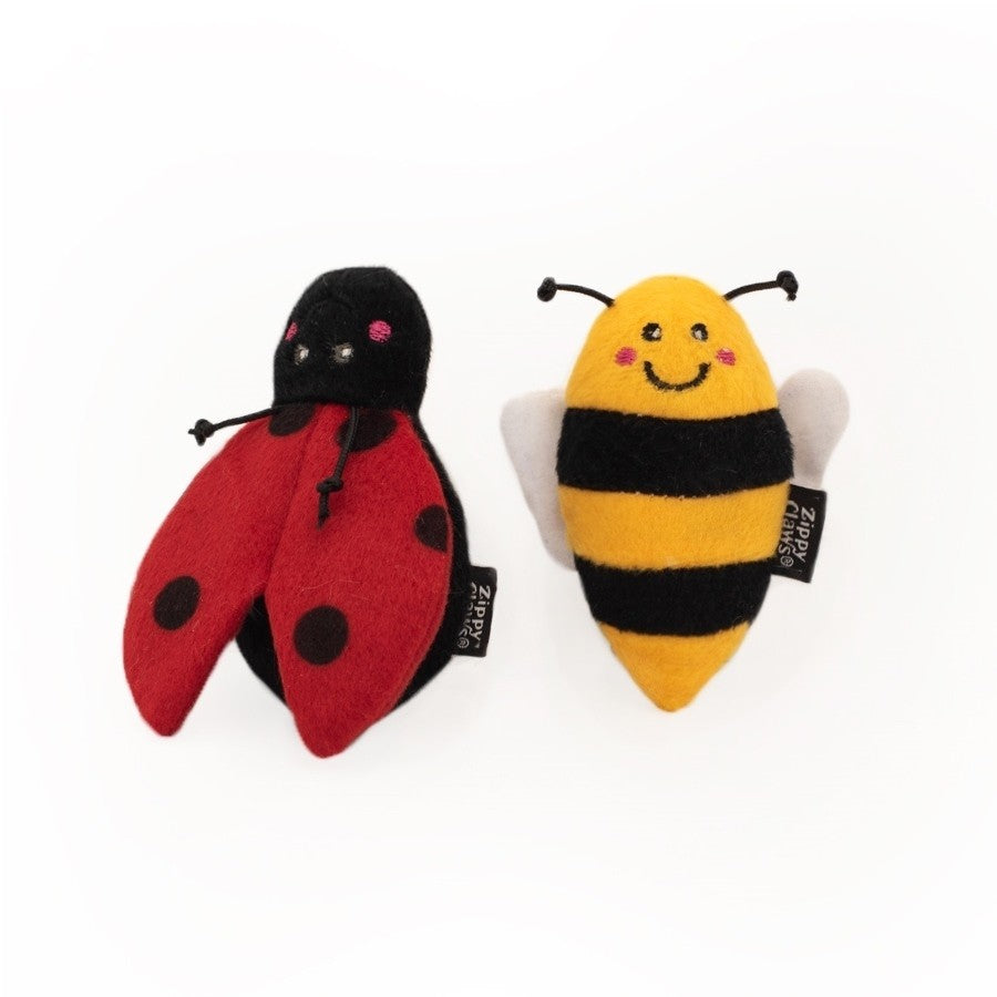 ZIPPY PAWD ZIPPY CLAWS LADYBUG AND BEE CAT TOY  2PK