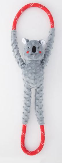 ZIPPY PAWS ROPE TUGZ DOG TOY KOALA