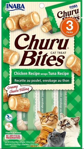 INABA CHURU BITES CHICKEN AND TUNA CAT TREAT 30G (3PK)