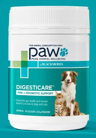 PAW DIGESTICARE PRE AND PROBIOTIC FOR DOGS AND CATS 143G