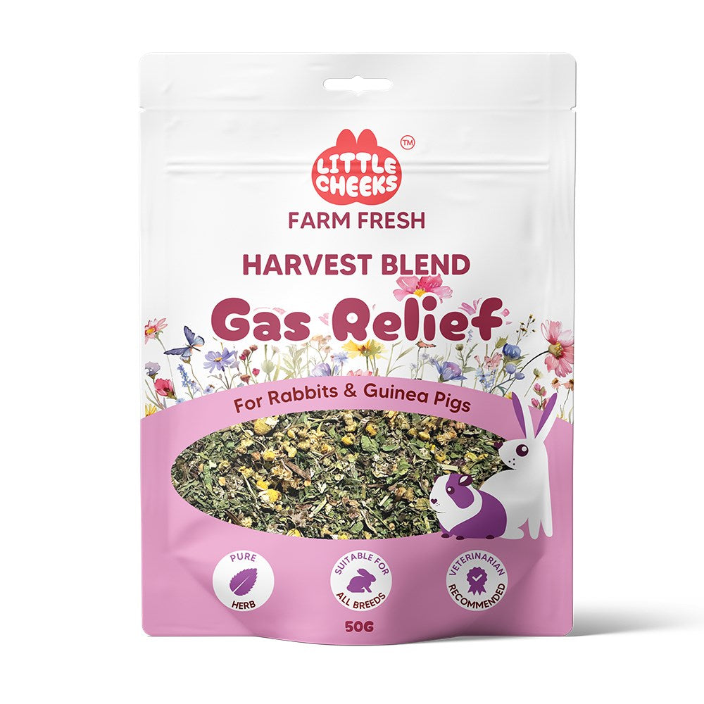 LITTLE CHEEKS FARM FRESH HARVEST BLEND GAS RELIEF TREAT FOR SMALL ANIMALS 50G