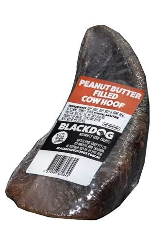 BLACKDOG FILLED COW HOOF DOG TREAT - PEANUT BUTTER