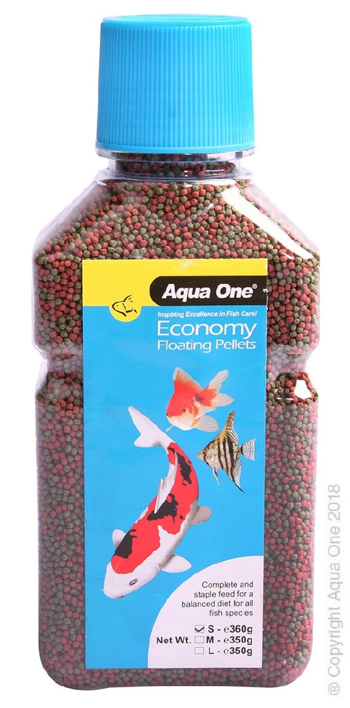 AQUA ONE ECONOMY GOLDFISH AND KOI PELLETS 1MM [WGT:360G]