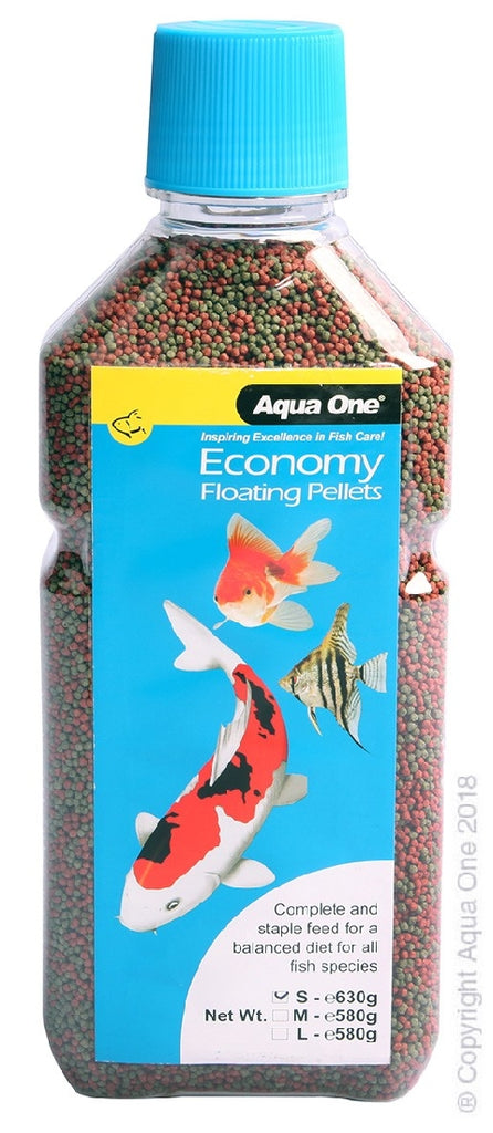 AQUA ONE ECONOMY GOLDFISH AND KOI PELLETS 1MM [WGT:630G]