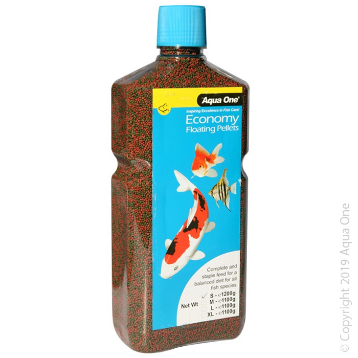 AQUA ONE ECONOMY GOLDFISH AND KOI PELLETS 1MM [WGT:1.2KG]