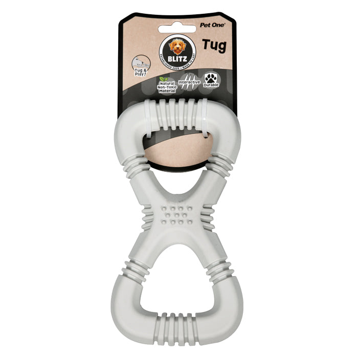 BLITZ RUBBER TUG GREY DOG TOY [SZ:MED]