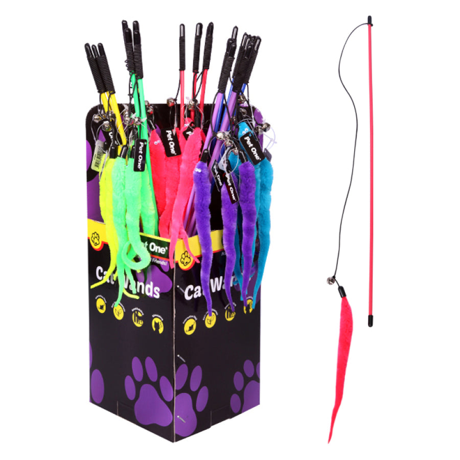 PET ONE CAT WAND WORM WITH BELL 50CM