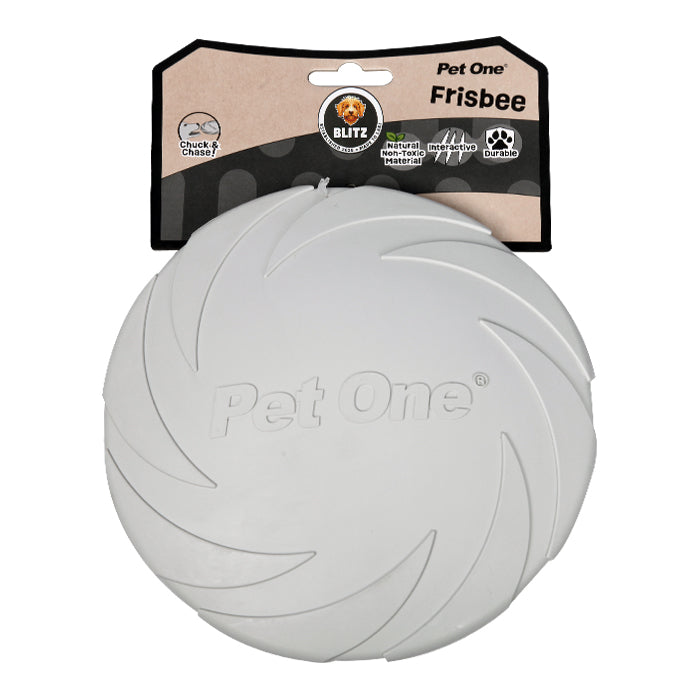 BLITZ RUBBER FRISBEE GREY DOG TOY