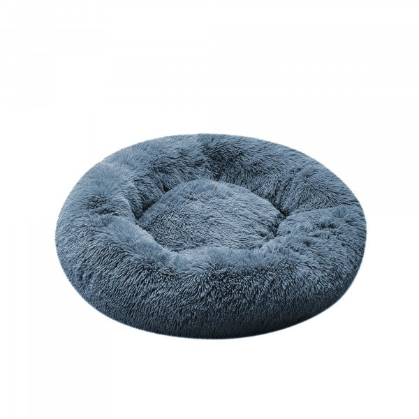 FURKIDZ DONUT LUXURY PILE DOG BED GREY SMALL 50CM