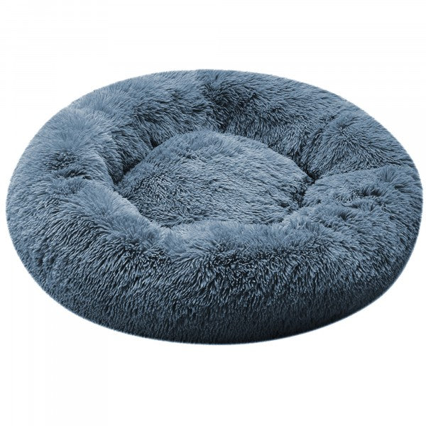 FURKIDZ DONUT LUXURY PILE DOG BED GREY LARGE 75CM
