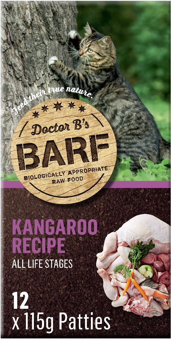 BARF CAT KANGAROO (12 X 115G PATTIES) - Main Image