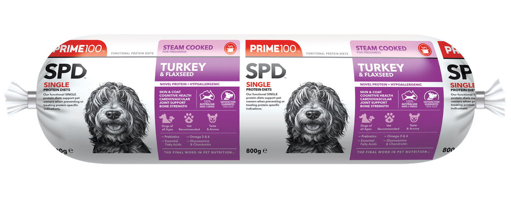 PRIME100 SPD TURKEY AND FLAXSEED ROLL [WGT:800G]