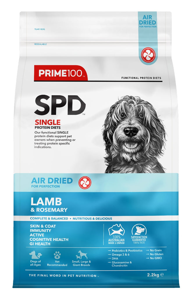 PRIME100 SPD AIR DRIED LAMB AND ROSEMARY ADULT DOG FOOD [WGT:2.2KG]