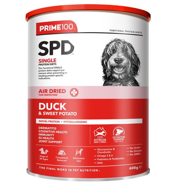 PRIME100 SPD AIR DRIED DUCK AND SWEET POTATO ADULT DOG FOOD [WGT:600G]