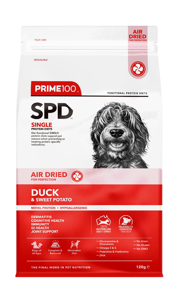 PRIME100 SPD AIR DRIED DUCK AND SWEET POTATO ADULT DOG FOOD [WGT:120G]