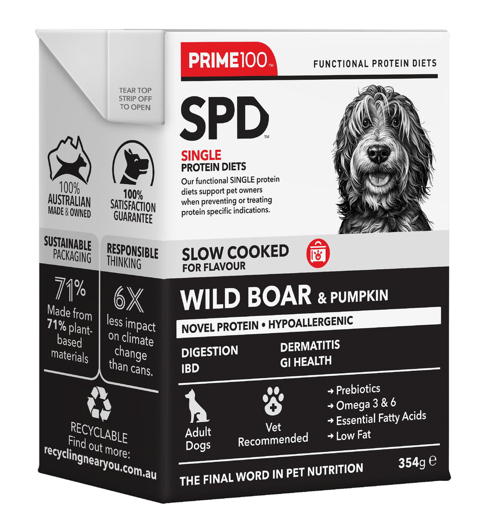 PRIME100 SPD SLOW COOKED WILD BOAR AND PUMPKIN 354G