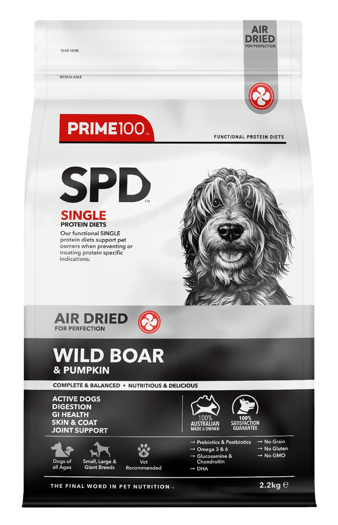 PRIME100 SPD AIR DRIED WILD BOAR AND PUMPKIN ADULT DOG FOOD [WGT:2.2KG]