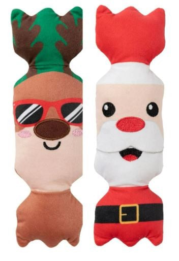 XMAS DOG TOY FUZZYARD SHAKE YOUR BON BONS 2pk