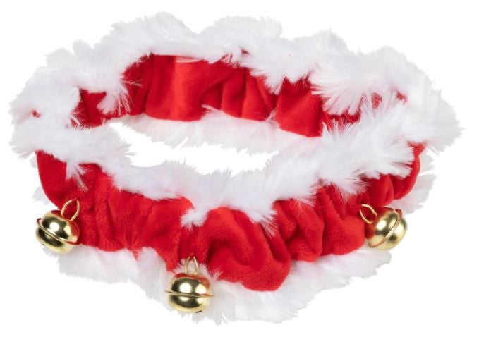 XMAS FUZZYARD JINGLE BELLS COLLAR [SZ:SML/MED]