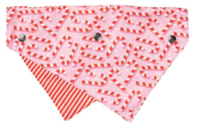 XMAS FUZZYARD BANDANA CANDY CANE PINK [SZ:SML/MED]